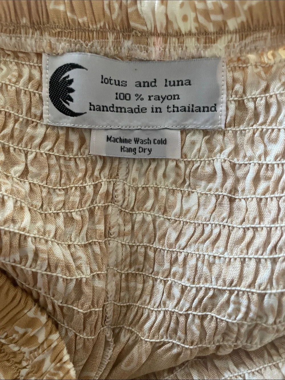 Lotus and Luna Smocked Mustard Floral Print  Pants